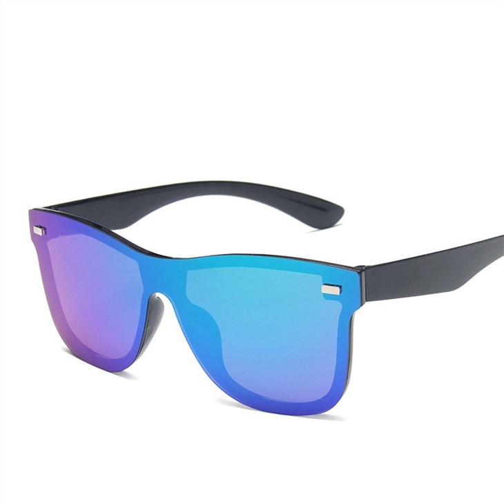 Women Men Popular Oversized Shades Sun Glasses Square Custom Logo One Piece Lens Colorful Sunglasses Fashion Design