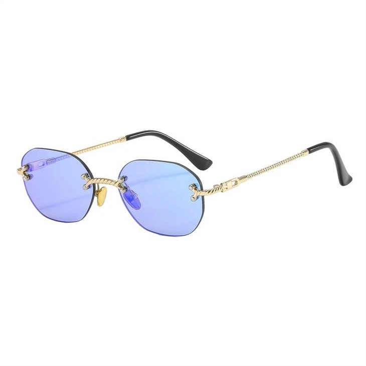 Small Narrow Rimless Sunglasses Unisex