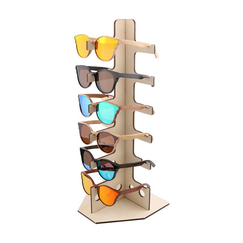 Customized LED Wooden MDF Sunglass Display Stand with Spot Lights